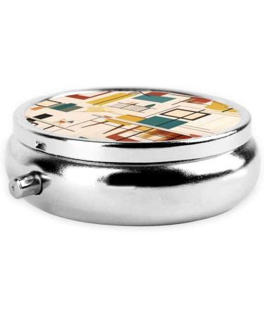 Mid Century Modern Round Pill Box - 3 Compartment Organizer & Portable Travel Case - Buy Online on GoSupps.com