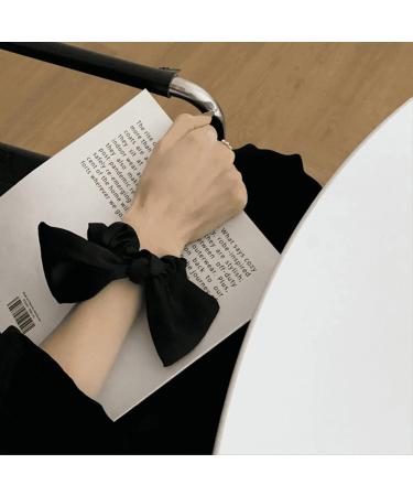 Wendalern Black Headband Headwear Bow Bowknot Scrunchies Elastic Hair Ties Ropes Ponytail Holder Accessories Simple Ponytail for Women Girls - Buy Online on GoSupps.com