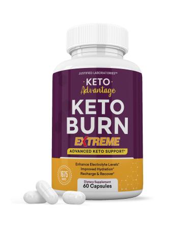 Keto Advantage Keto Burn Extreme Pills 1675MG New & Improved Formula Contains Apple Cider Vinegar Extra Virgin Olive Oil Powder Green Tea Leaf 60 Capsules