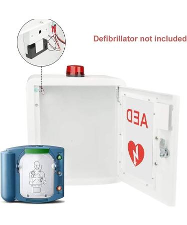 Qianmei AED Cabinet - Metal Defibrillator Storage with Alarm & Light | Universal Fit for Cardiac Science - 36x20x40 cm - Buy Online on GoSupps.com