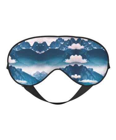 Landscape with Mountains Print Double-Sided Eye Mask Soft and Light Blocking for Enhancing Sleep Quality