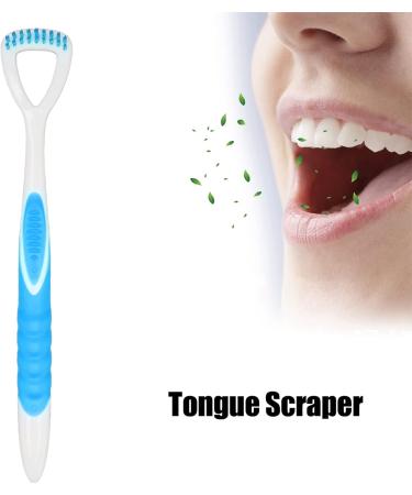 Ergonomic Tongue Scraper for Bad Breath Relief - Blue Tongue Brush & Mouthpiece Cleaner for Men & Women - Buy Online on GoSupps.com