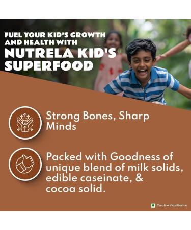 PGM DISTRIBUTORS Nutrela Kids Protein Powder Chocolate Flavour 400g Memory and Brain Development Muscle Mass Bone and Teeth Strength - Buy Online on GoSupps.com