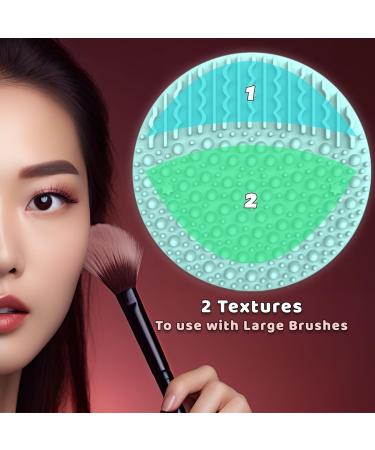 YalsFTY 2-Piece Silicone Makeup Brush Cleaner | Dual-Sided Scrubber Mat for All Brush Types | Green & Pink Cleaning Tool - Buy Online on GoSupps.com