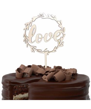 Personalized wooden cake topper with name birthday wedding baptism communion cake decoration (love)