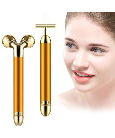 MIUSSAA 2-IN-1 Face Roller 24K Golden Skin Beauty Bar Face Massager Anti-Wrinkles  Skin Tightening  Face Firming For Eye Nose Face Neck Arm Body