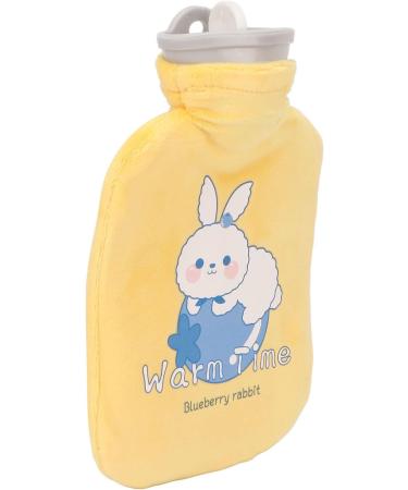 Soft Plush Heat Bottle - Cozy Yellow Hare Cover Warm & Durable Rubber for Hands Feet & Stomach Relief - Buy Online on GoSupps.com