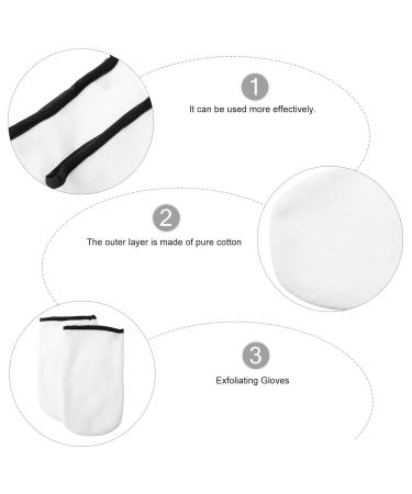 Minkissy Thickened Gloves | 2 Pairs Hand & Foot Masks | White Knitted Bath Gloves for Skincare - Buy Online on GoSupps.com