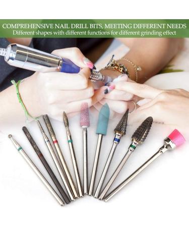 Nail Drill Bit Set with Materials with Perfect Effect Nail Drill Bits for Beauty Salon Shop Manicure Shop (ZeoopTmXHMMXES-11) - Buy Online on GoSupps.com