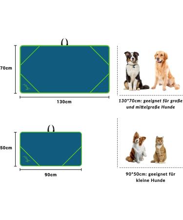JMQYS Extra Absorbent & Quick-Dry Microfiber Dog Towel | Perfect Bath Towel for Small to Medium Dogs & Cats | 90x50cm Sea Blue - Buy Online on GoSupps.com