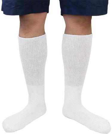 Falari 12-Pack Diabetic Crew Socks 13-15 White | Non Binding, Circulatory & Physicians Approved - Buy Online on GoSupps.com