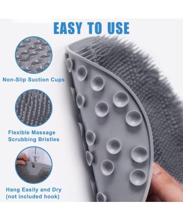 GAOYAING Foot Scrubber & Shower Massager for Men & Women - Improve Circulation, Soothe Achy Feet, Reduce Pain - Non Slip with Suction Cups - Grey - Buy Online on GoSupps.com