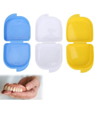 Prohese Dinner Dentures Box | 3-Piece Orthodontic Retainer Etui | Crescent Sparkling Storage Container for Outdoor & Home Use - Buy Online on GoSupps.com