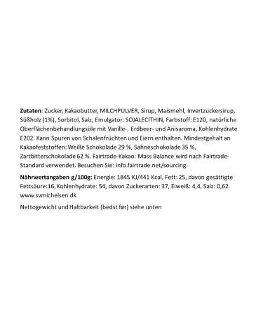 Buy SV.Michelsen Chocolate & Liquorice with White Chocolate & Strawberries - 150g | Gluten-Free Danish Gourmet Sweets Gift - Royal Danish Court Supplier - Buy Online on GoSupps.com