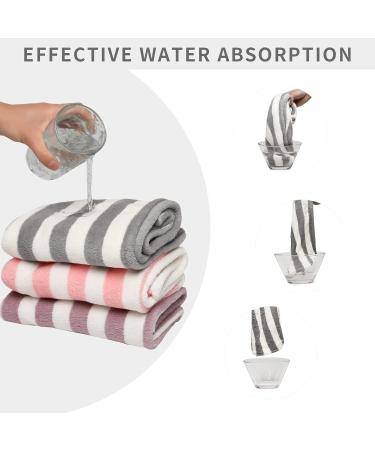 Good Nite 3 Pack Microfibre Hair Drying Towel Wrap Super Absorbent Twist with Buttons Dry Hair Turbans for Women Girl Wet Hair 65 x 25cm Large Stripes - Buy Online on GoSupps.com