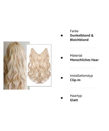 Silk-Co Adjustable Rubber Band Hair Extensions - Invisible Cord Corrugated Style for Women - Dark Blonde & Bleach Blonde Mix 50cm - Buy Online on GoSupps.com