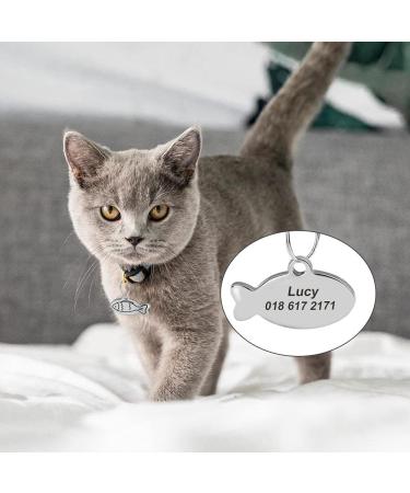 Personalized Stainless Steel Cat ID Pendant Necklace - Engraved Kitten Accessory for Pet Lovers - Buy Online on GoSupps.com