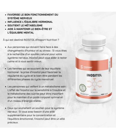 Inositol Capsules 500 mg 100 Capsules - Improves Mood - Stress Relieves - Supports Hormone Balance and Metabolism | INSPORT Nutrition - Buy Online on GoSupps.com