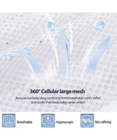 HINATAA Breathable Baby Sling | Adjustable Baby Carrier Wrap with Quick Dry Thick Shoulder Straps for 0-36 Months Baby - Grey b - Buy Online on GoSupps.com