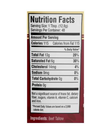 Cornhusker Kitchen Beef Tallow - Grass fed Beef Tallow (1.5 Pound Tubs) - Buy Online on GoSupps.com