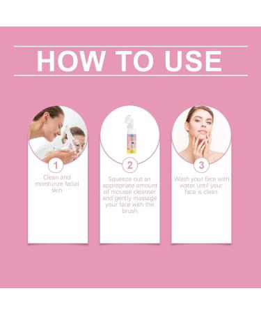 Turmeric Kojic Acid & Mousse Cleanser with Brush Exfoliating Unclog Pores Acne Scars Smooth Skin Foaming Face Cleanser for Dark Spots Dull Skin Gentle Facial Cleanser For All Skin Types 150ML - Buy Online on GoSupps.com