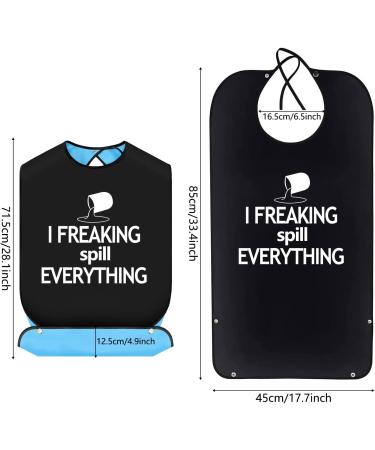 Washable Reusable Adult Bib with Crumb Catcher - Funny Clothing Protector for Elderly Men and Women - Buy Online on GoSupps.com