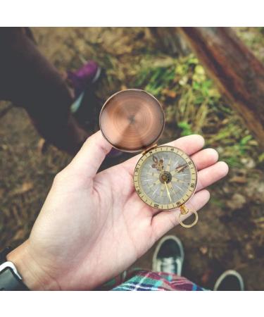 Vintage Pocket Watch Compass | Antique Brass Hinged Lid | Portable Outdoor Navigation for Backpacking Camping & Hiking - Buy Online on GoSupps.com