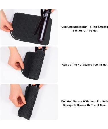 Opopark Silicone Heat Resistant Mat for Hair Straightener Curling Irons Flat Iron Curling Iron Multifunctional Non-Slip Travel Mat Pad for Hot Hair Styling Tools - Buy Online on GoSupps.com