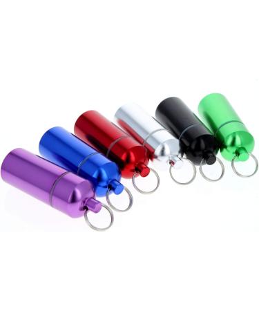 6-Pack ID Pill Holder Key Chain - Assorted Colors Plastic Coated O Ring Cap | International Shipping Available - Buy Online on GoSupps.com