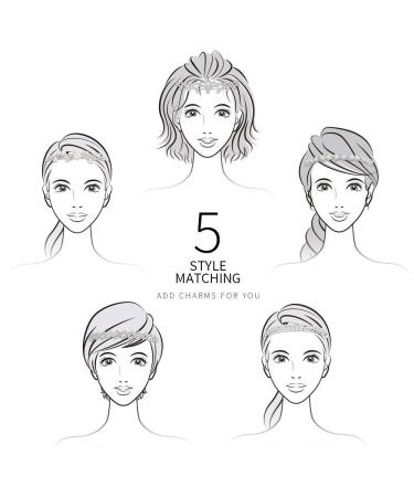 Teenitor Crystal Headband Set - 5 Rhinestone Hair Accessories for Women & Girls | Wedding & Party Tiara Headdress - Silver - Buy Online on GoSupps.com