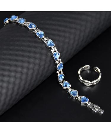 Vicmag Titanium Steel Lymphatic Drainage Magnetic Bracelet for Women - Ultra Strength Adjustable Bracelet with Removal Tool and Gift Box - Blue Heart Crystal - Buy Online on GoSupps.com
