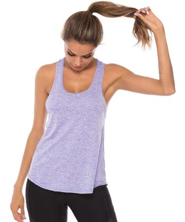 Xia&Han Womens Solid Undershirt Cami Yoga Tank Sleeveless Tops Quick Dry Vest Blouse Shirts Activewear Purple - Buy Online on GoSupps.com
