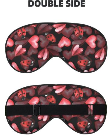 Buy Adjustable Ladybugs & Red Hearts Sleep Mask - Soft Double-Sided Eye Covers for Ultimate Comfort & Eye Edema Relief | International Shipping Available - Buy Online on GoSupps.com