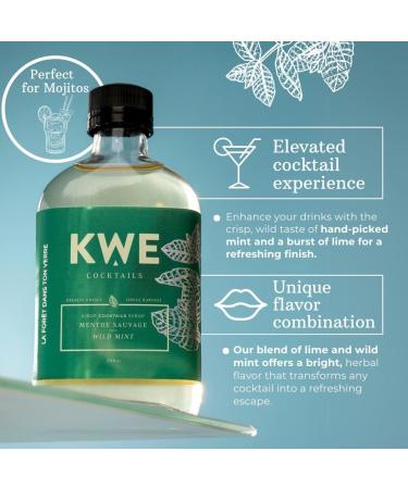 KWE Wild Mint Cocktail Syrup - 200ml | Canadian-Made Mixer for Cocktails & Mocktails | Refreshing Mint Ideal with Rum - Buy Online on GoSupps.com
