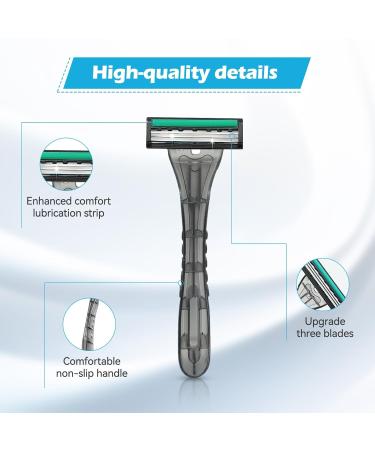 50 Pack Kheoxusa 3 Blade Disposable Razors - Individually Wrapped for Travel Hotels & More | Triple Blade Quality - Buy Online on GoSupps.com