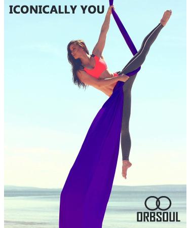 Orbsoul Aerial Silks & Yoga Hammock (Professional Grade) | Premium 100% Nylon Tricot Fabric | Full Rigging Hardware & Easy Set-up Guide | Crown Jewel - Buy Online on GoSupps.com