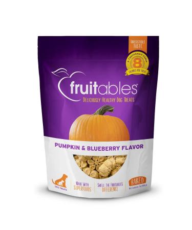 Fruitables Baked Dog Treats | Pumpkin Treats for Dogs | Healthy Low Calorie Treats | Free of Wheat, Corn and Soy | Pumpkin and Blueberry | 7 Ounces 7 Ounce (Pack of 1) Pumpkin and Blueberry