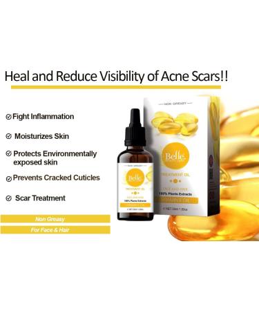 Vitamin E Oil Non Greasy Face Oil Treatment Dark Spots Face And Hair Oil Normal to Dry Skin Vitamin E Oil 50mL1.69oz By BELLE - Buy Online on GoSupps.com