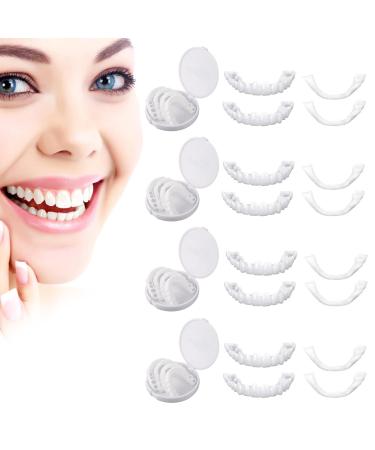 4 PC's dentures for plug in teeth to put on bitch false teeth dental teeth artificial teeth dentures prosthesis full dentures with snap lock veneers adjustable dentures