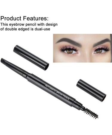 Double Head Eyebrow Pencil 5 Colors Waterproof Eyebrow Triangular Eyebrow Pencil Tip with Brush Cosmetic Makeup (Black ) - Buy Online on GoSupps.com