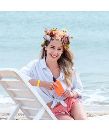 Flower Wreath Headband Hair Accessories Synthetic Floral Crown Bohemian Headband for Women Cosplay Costume Headband (Red) - Buy Online on GoSupps.com