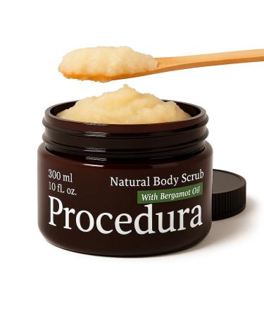 Exfoliating Body Scrub for Women & Men Natural Sea Salt Scrub with Bergamot & Orange Oil Deep Cleansing Hydrating & Moisturizing Vegan Paraffin-Free (10 fl oz) Bergamot-Orange