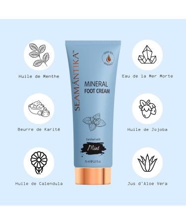 SEAMANTIKA - Cr me Pieds Min rale l Huile de Menthe - Hydratante et Rafra chissante - Convient tous les Types de Peau - R pare Talons Fendill s - Sans Parab nes Sulfates Huiles min rales - 75 ml - Buy Online on GoSupps.com