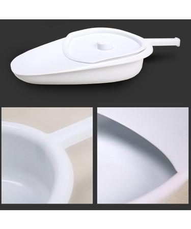 NEDLON Portable Bedpan with Lid Bed Pan for Elderly Women and Men Durable & Easy to Clean Urine Potty for Hospitals Home Care White - Buy Online on GoSupps.com