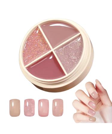 4 Colors Solid Nail Gel Palette | Nail Mud Gel Polish Kit Strong Acrylic Tips Painting Set Solid Nail Gel Glue for Soft Gel Nail Tips for 42