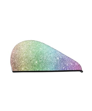 Beautiful Glitter Microfiber Hair Towel Soft Super Absorbent Hair Towel Wrap for Women Coral Velvet Quick Dry Hair Cap for Long Curly and Thick Hair