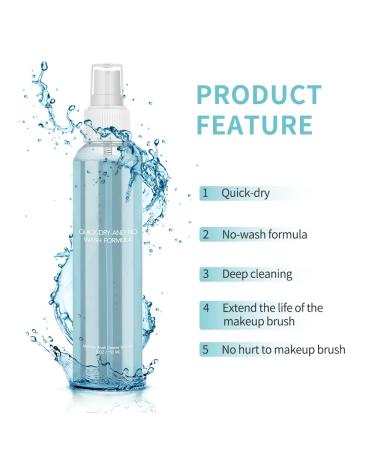 Quick Makeup Brush Cleaner Spray for Women and Girls - No-Wash Deep Cleaning Solution (150ml/5fl.oz) - Buy Online on GoSupps.com