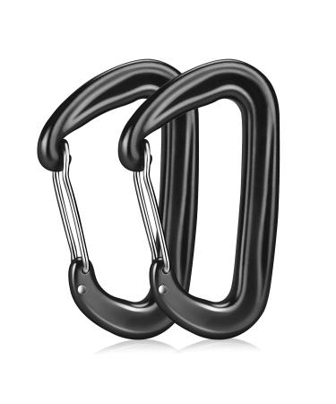 Carabiner with 1200kg load capacity 2 pieces of snap hooks large robust black carabiner for hammocks camping hiking fishing