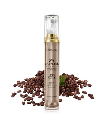 5% Caffeine Eye Serum with 360 Massage Ball for Puffiness Fine Lines & Wrinkles - Anti-Aging Hydrating Formula with Hyaluronic Acid Niacinamide