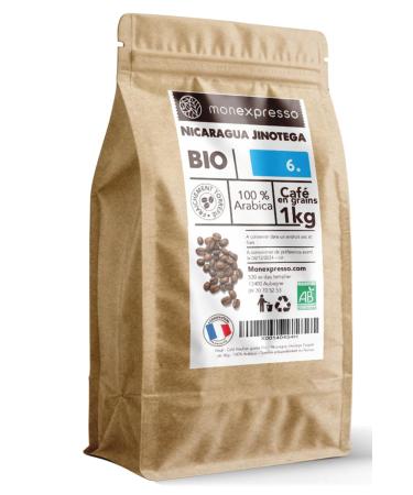 Organic Coffee Beans ? 100% Arabica ? 1 Kg Pack with Zip ? Nicaragua Jinotega ? Artisanally Roasted in France ? 100% Organic Farming ? Quality Coffee ? Satisfied or Refunded ?